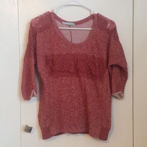 Maurices Thin 3/4 Sweatshirt with Lace